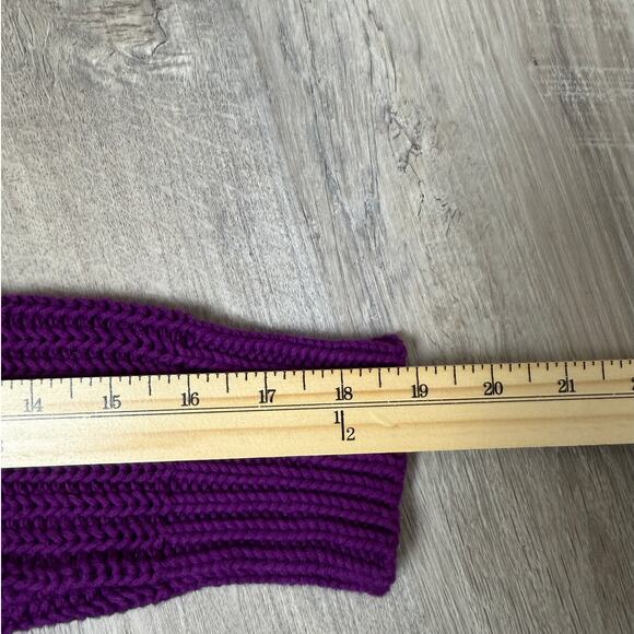 Lauren Ralph Lauren Oversized Cable Knit V-neck Sweater Purple Size Small - Picture 13 of 14